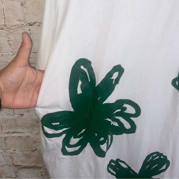 RUNDHOLZ DIP Lagenlook Green Print Handpainted Dress Size Small - Picture 5 of 9